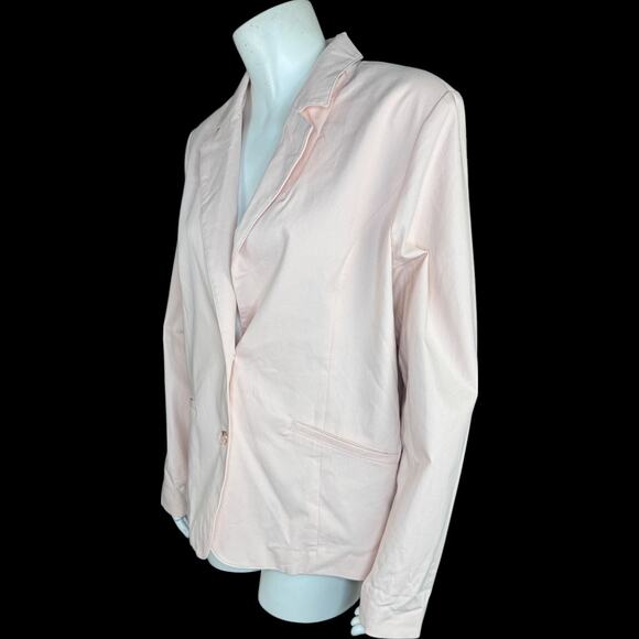 BEAUTIFUL by Lawrence Zarian Notch Collar Blazer Delicate Pink Medium NWOT - Picture 10 of 13